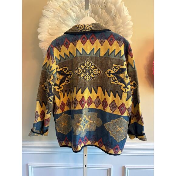 VINTAGE FLASHBACK AZTEC TAPESTRY JACKET SIZE M - Picture 3 of 3